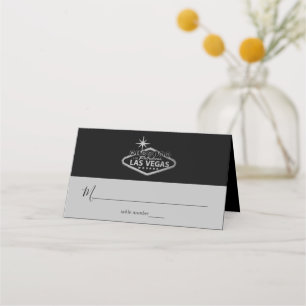 Cartão De Mesa Elegante Casamento de Destino em Las Vegas