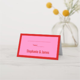 Cartão De Mesa Elegante cor rosa 3 vermelho