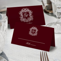 Elegante Crista Monograma Casamento Vintage Borgon