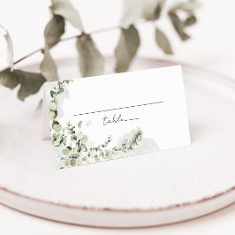 Cartão De Mesa Elegante Eucalipto Verde de Casamento