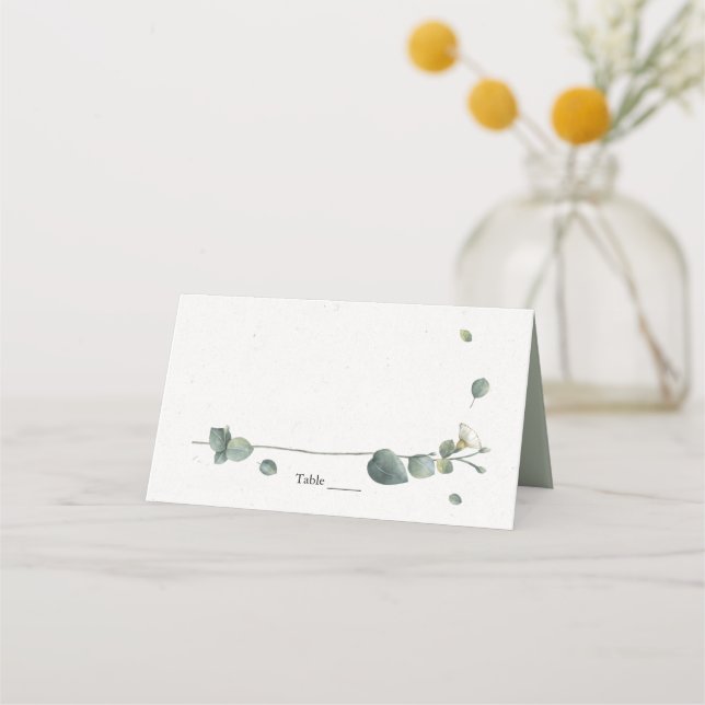 Cartão De Mesa Elegante Eucalyptus Botanical Watercolor (Frente)