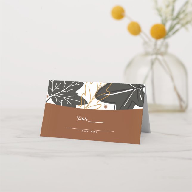 Cartão De Mesa Elegante Fantasioso Assento de Cadeira de Casament (Verso)