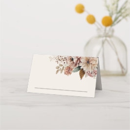 Cartão De Mesa Elegante jardim de aquarela outono floral boho cas