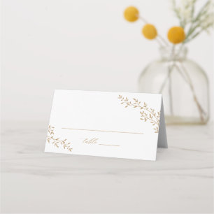 Cartão De Mesa Elegante Leaf Branch Botânica Dourada Mesa de Casa