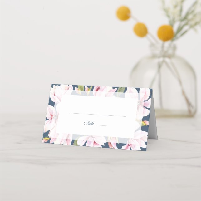 Cartão De Mesa Elegante Mesa de Casamento Magnolia (Frente)