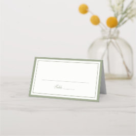 Cartão De Mesa Elegante Quadro de Casamento com Borda de Oliva Ve
