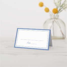 Cartão De Mesa Elegante Quadro de Casamento com Borda em Azul Poe