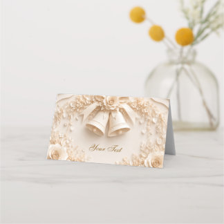 Cartão De Mesa Elegantes Hochzeitsdesign mit Glocken und Rosen