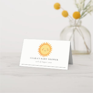 Cartão De Mesa Engraçado Nosso Pequeno Chá de fraldas Sol De Boho