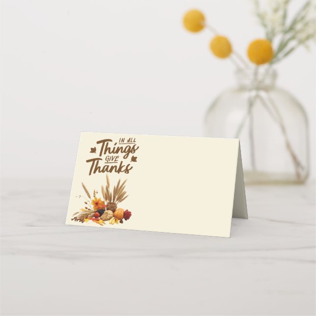 Cartão De Mesa Entretenimento de Ação de Graças Elegante (Frente)
