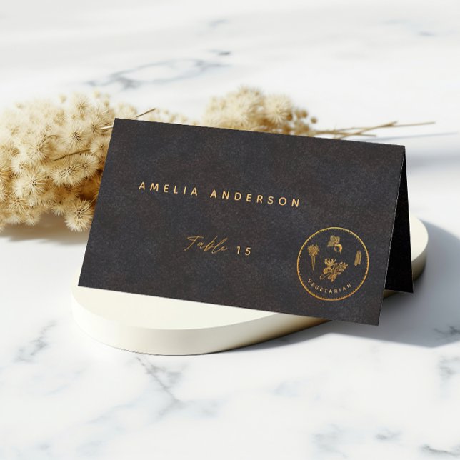 Cartão De Mesa Escolha da Comida de Casamento com Vegetariano Pre (Criador carregado)