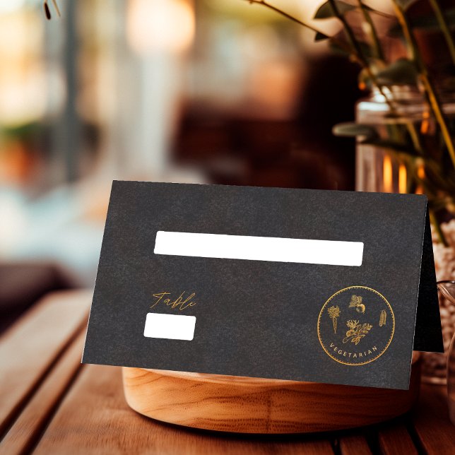 Cartão De Mesa Escolha da Comida de Casamento com Vegetariano Pre (Criador carregado)