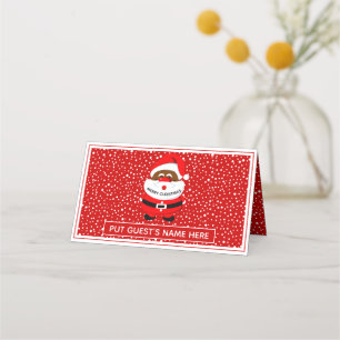Cartão De Mesa Escolta de Natal afro-americana do Papai Noel