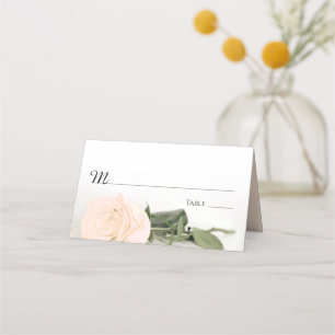 Cartão De Mesa Escrita de Casamento de Rosa de Pêssego Elegante