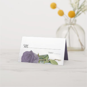 Cartão De Mesa Escrita De Casamento De Rosa Roxo Elegante