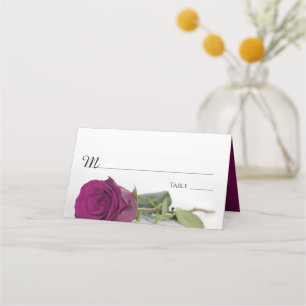 Cartão De Mesa Escrita de Casamento Magenta Berry Rosa da Elegant