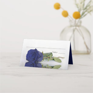 Cartão De Mesa Escrita de Casamento Rosa Azul do Marinho Refletin