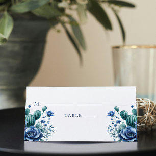 Cartão De Mesa Estilo Mexicano Azul Quinceañera Personalizado