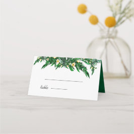 Cartão De Mesa Eucalyptus Foliage Rustic Green White