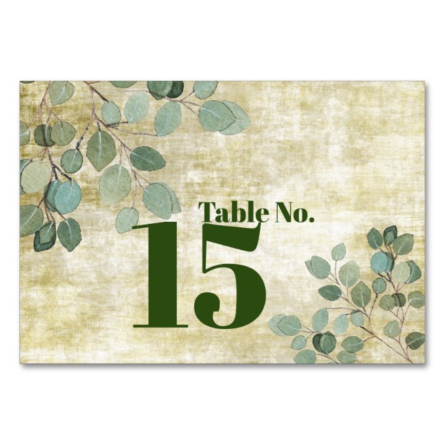 Cartão de Mesa Eucalyptus Greenery (Frente)