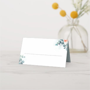 Cartão De Mesa Eucalyptus Greenery Branches Watercolor Casamento