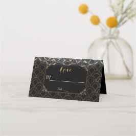 Cartão De Mesa Excelente negro chic Gatsby Art Deco 20s Casamento