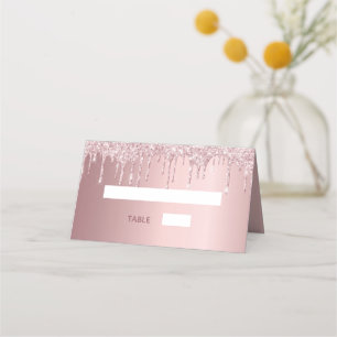 Cartão De Mesa faísca brilhante cor-de-rosa com festa de aniversá