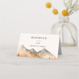 Cartão De Mesa Fall Mountain Wedding Sinal Reservado