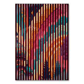 Cartão de Mesa Fantasia com Listras Escuras – Pers