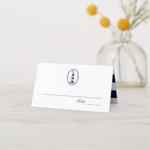Cartão De Mesa Farol de Praia Casamento náutico
