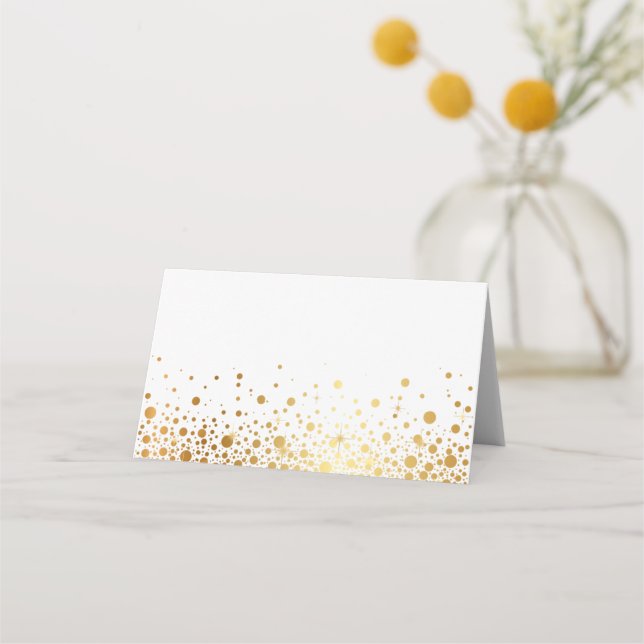 Cartão De Mesa Faux Gold Foil Confetti Pontos II (Frente)
