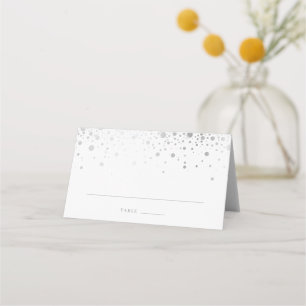 Cartão De Mesa Faux Silver Foil Confetti Pontos Elegante Casament