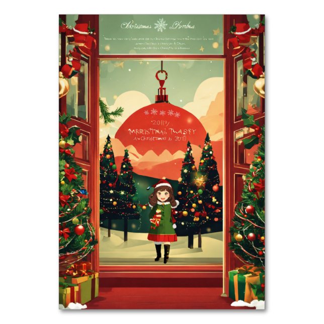 Cartão de Mesa Feliz de Natal (Verso)