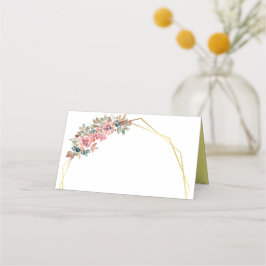 Cartão De Mesa Ferida floral de felicidade dupla do casamento chi