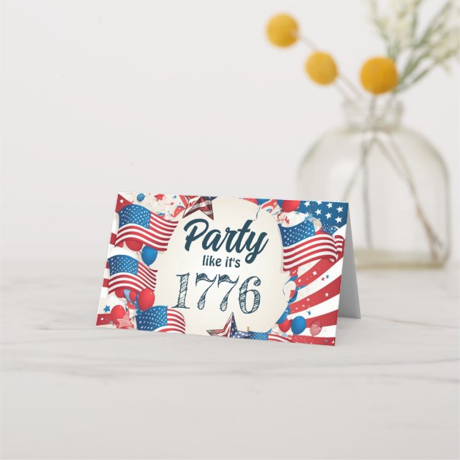 Cartão De Mesa Festa de 4 de julho (Frente)