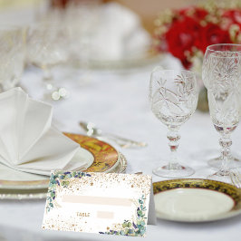 Cartão De Mesa Festa de aniversário eucalipto pó dourado