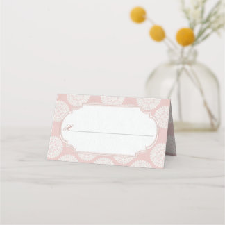 Cartão De Mesa Festa do Chá Vitoriana Rosa Alta em Branco