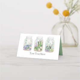 Cartão De Mesa Fiesta Elegante Terrário Floral Suculento Chuveiro