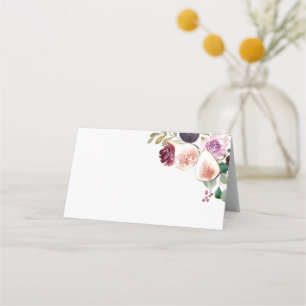 Cartão De Mesa Figos Botânicos e Casamento Floral Berry Burgundy
