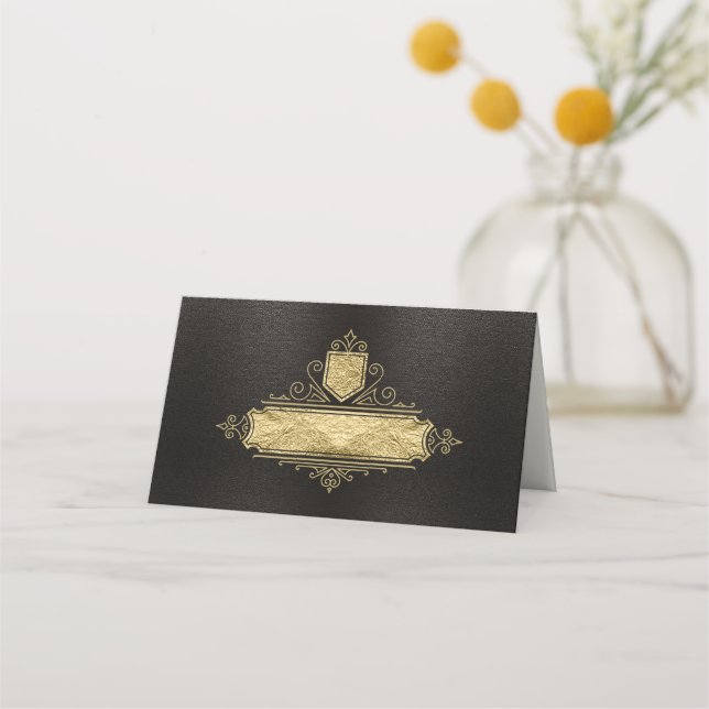 Cartão De Mesa Fine Filigree Dourado Wedding Mesa ID871 (Frente)
