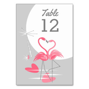 Cartão de mesa Flamingo Love Large Moon