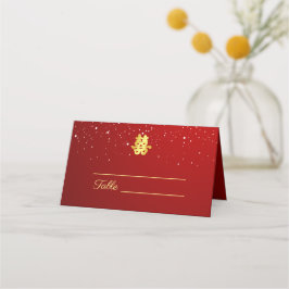 Cartão De Mesa Flaquita de casamento chinês vermelho dupla felici