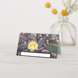 Cartão De Mesa Flor de cacto amarelo em primavera