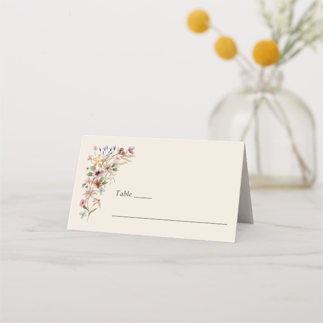 Cartão De Mesa Floral Boho Vintage (Frente)