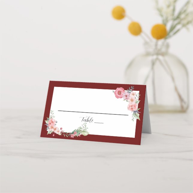 Cartão De Mesa Floral Borgo (Frente)