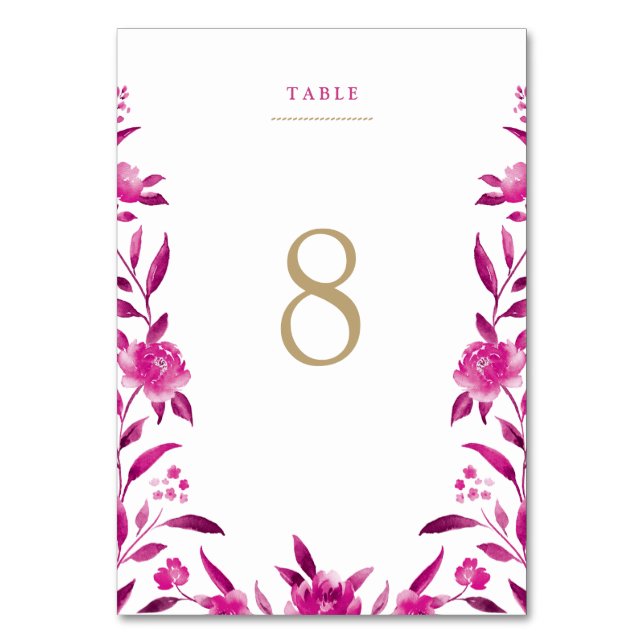 Cartão de mesa floral cor-de-rosa Chinoiserie (Frente)