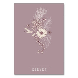 Cartão de Mesa Floral de Casamento do Creme Modern