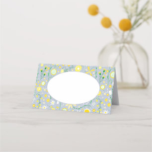 Cartão De Mesa Floral de flor selvagem azul botânico