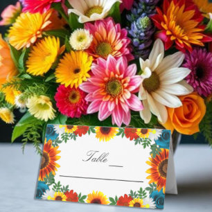 Cartão De Mesa Floral de Verão