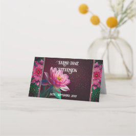Cartão De Mesa Floral Lotus Wedding Suite | Starry Night Romance
